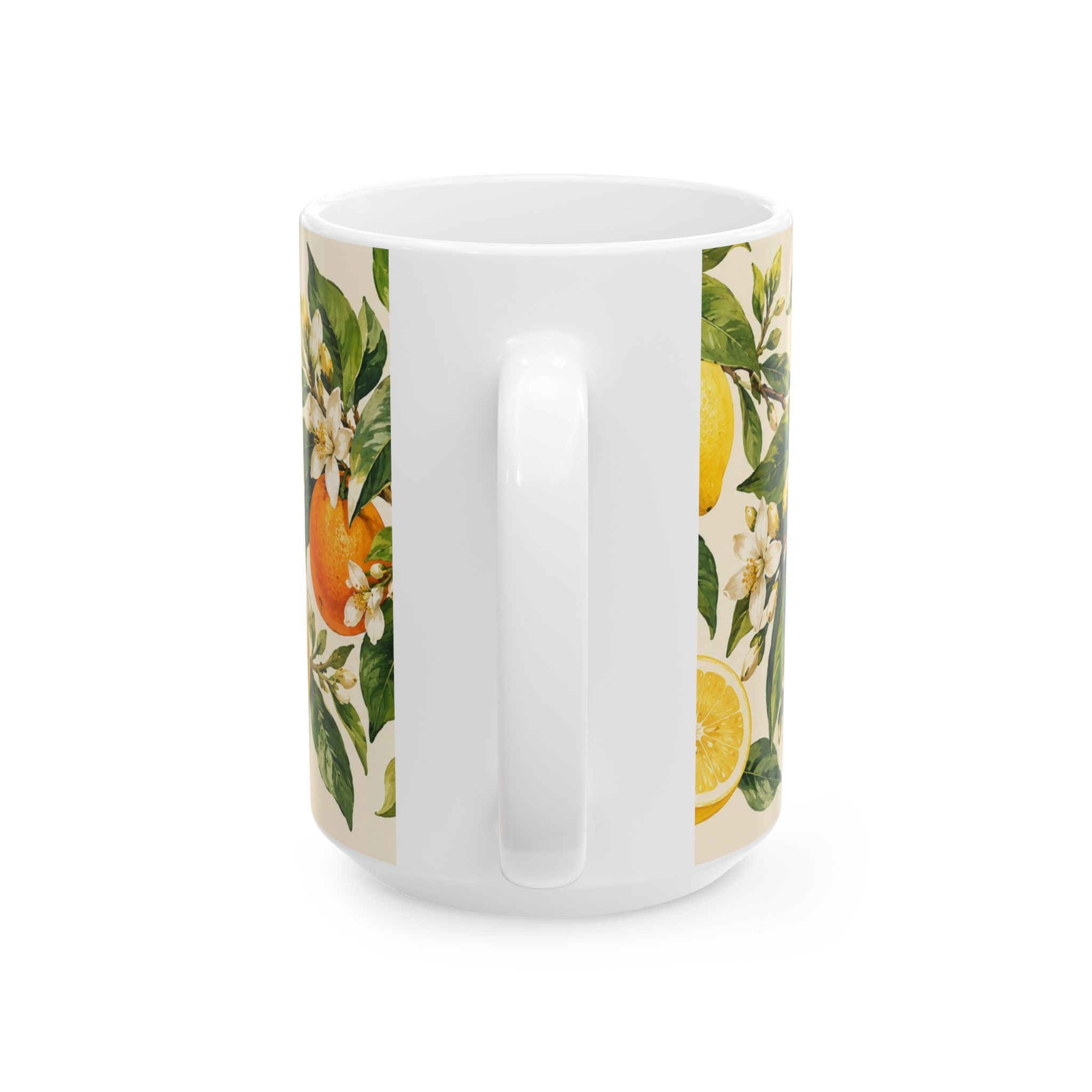 Lemon and orange citrus blossom botanical mug — view 6